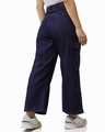 Shop Women's Blue Baggy Stright Fit Cropped Cargo Jeans-Full