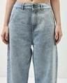 Shop Women's Blue Baggy Tapered Fit Jeans