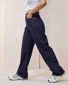 Shop Women's Blue Baggy Wide Leg Jeans-Full