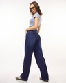 Shop Women's Blue Baggy Wide Leg Jeans-Full