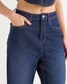 Shop Women's Blue Baggy Wide Leg Korean Jeans