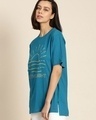 Shop Women's Blue Be The Light Typography Oversized T-shirt-Design