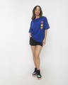 Shop Women's Blue Being Delulu Is the Solulu Graphic Printed Oversized T-shirt