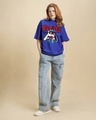 Shop Women's Blue Being Savage Graphic Printed Oversized T-shirt