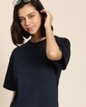 Shop Women's Blue Better Days Ahead Typography Oversized T-shirt-Full