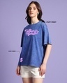 Shop Women's Blue Billionaire Girls Club Graphic Printed Oversized Acid Wash T-shirt-Design