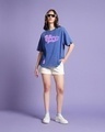 Shop Women's Blue Billionaire Girls Club Graphic Printed Oversized Acid Wash T-shirt