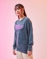 Shop Women's Blue Billionaire Girls Club Graphic Printed Oversized Sweatshirt-Full