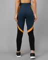 Shop Women's Blue & Black Color Block Skinny Fit Tights-Design