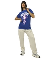 Shop Women's Blue Blossom Graphic Printed Boyfriend T-shirt-Full