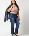 Shop Women's Blue Boot Cut Plus Size Jeans-Front