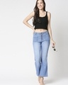 Shop Women's Blue Bootcut High Rise Jeans-Front