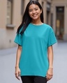 Shop Women's Blue Boyfriend T-shirt-Front