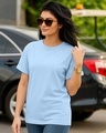 Shop Women's Blue Boyfriend T-shirt-Front