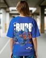 Shop Women's Blue Bubb Graphic Printed Oversized T-shirt-Front