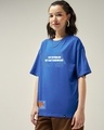 Shop Women's Blue Bubb Graphic Printed Oversized T-shirt-Full