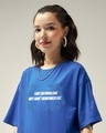Shop Women's Blue Bubb Graphic Printed Oversized T-shirt