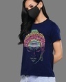 Shop Women's Blue Buddha YOGA Premium Cotton T-shirt-Design
