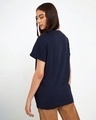 Shop Women's Blue Chandrayaan 3 Hello Moon Graphic Printed Boyfriend T-shirt-Design