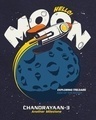 Shop Women's Blue Chandrayaan 3 Hello Moon Graphic Printed Boyfriend T-shirt