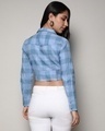 Shop Women's Blue Checked Crop Shirt-Design
