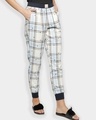 Shop Women's Blue Checked Joggers