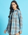 Shop Women's Blue Checked Oversized Shirt-Design