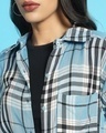 Shop Women's Blue Checked Oversized Shirt