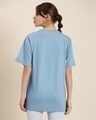 Shop Women's Blue Chicago Typography Oversized T-shirt-Full