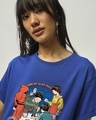 Shop Women's Blue Chigi Graphic Printed Boyfriend T-shirt