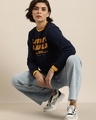 Shop Women's Blue Chill Vibes Typography Oversized T-shirt-Full