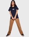 Shop Women's Blue Coffee Head Graphic Printed Boyfriend T-shirt-Full