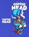 Shop Women's Blue Coffee Head Graphic Printed Oversized T-shirt