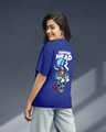 Shop Women's Blue Coffee Head Graphic Printed Oversized T-shirt-Front