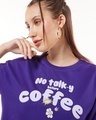 Shop Women's Blue Coffee Lover Graphic Printed Oversized T-shirt