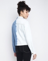 Shop Women's Blue & White Color Block Jacket-Full