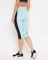 Shop Women's Blue Color Block Slim Fit Activewear Capri-Full
