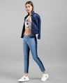 Shop Women's Blue Color Block Slim Fit Jeans