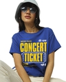 Shop Women's Blue Concert Typography Boyfriend T-shirt-Front