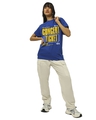 Shop Women's Blue Concert Typography Boyfriend T-shirt-Full