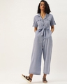 Shop Women's Blue Cotton Jumpsuit-Front