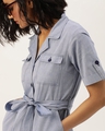 Shop Women's Blue Cotton Jumpsuit-Full