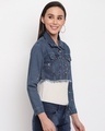 Shop Women's Blue Washed Crop Jacket-Design