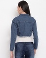 Shop Women's Blue Washed Crop Jacket-Full