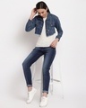 Shop Women's Blue Washed Crop Jacket