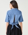 Shop Women's Blue Crop Shirt-Design