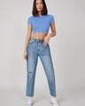 Shop Women's Blue Crop Top-Front