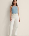 Shop Women's Blue Crop Top-Front