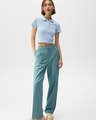 Shop Women's Blue Crop Top-Front