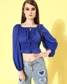 Shop Women's Blue Crop Top-Front